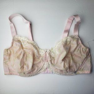 Enchanted Pink Floral Sheer Full Coverage Underwire Bra 42D | Style 050952 Plus